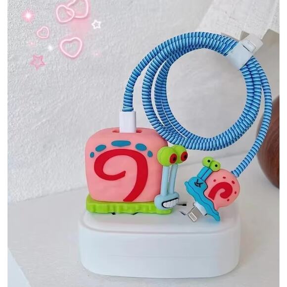 SpongeBob Gary the Snail iPhone Charger Cable Protector P51 - Picture 1 of 1